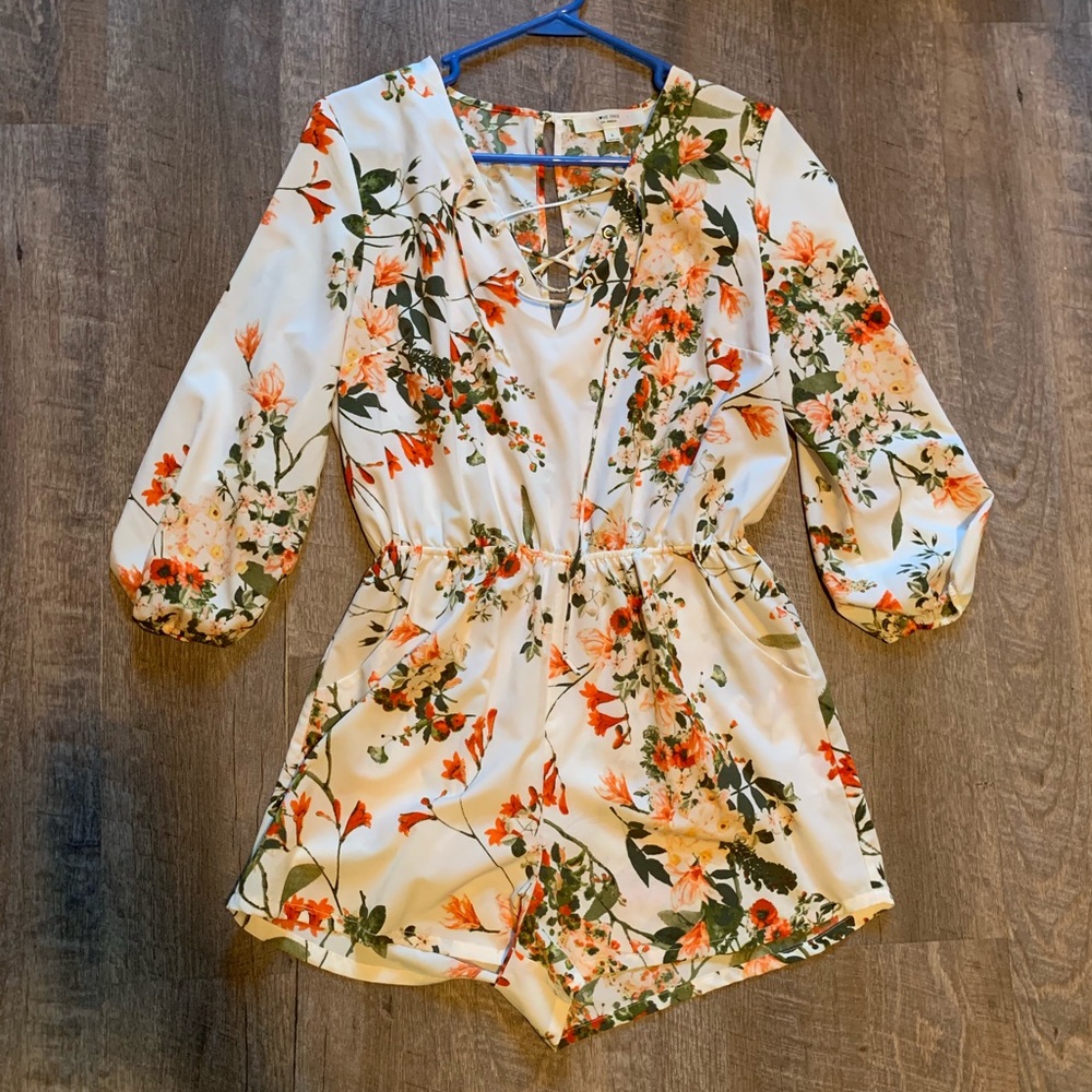 Silky floral romper